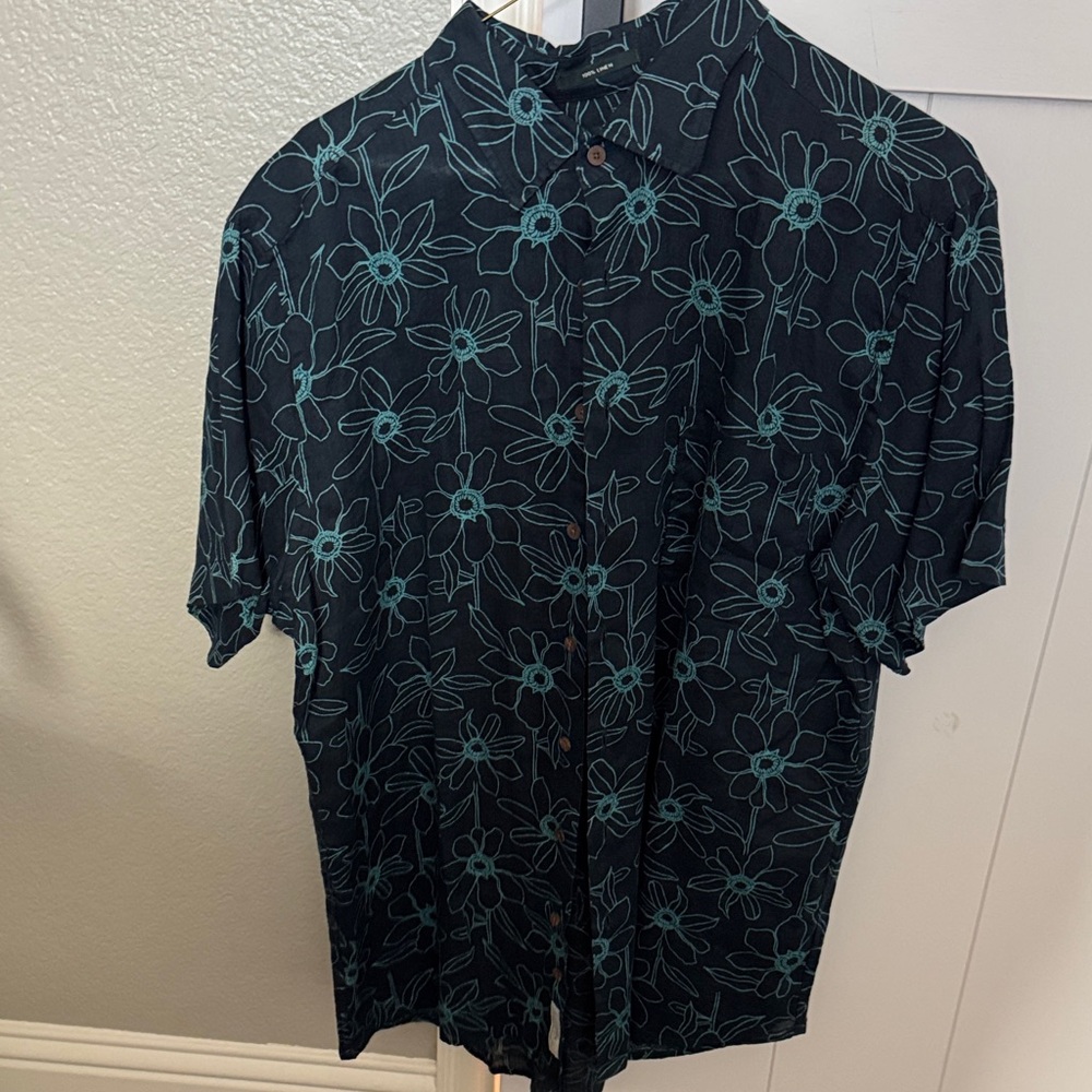 Rodd & Gunn Black and Teal Floral Shirt